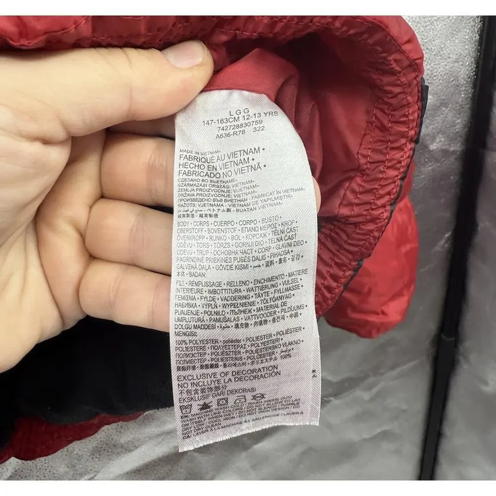 Nike Kids' Jordan Boys' Flight Puffer Jacket In Red/black Winter Coat Size Large